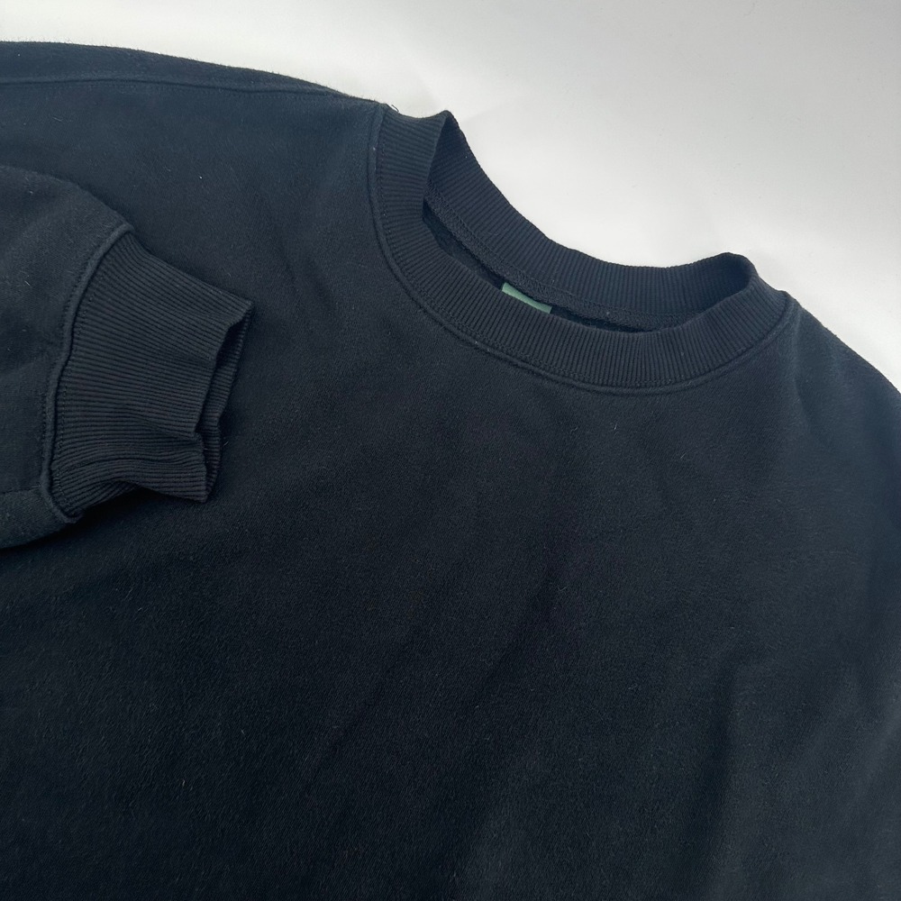 Wild‎ Fable Women's Large Black Long Sleeve Cropped Raw Hem Sweatshirt Pullover